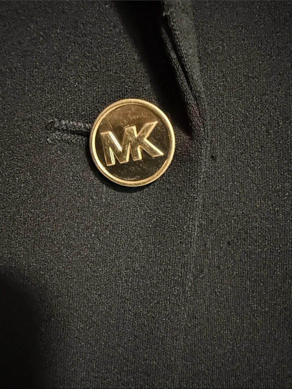 Michael Kors Black Women's Tailored Single-Button Blazer with Gold Accent